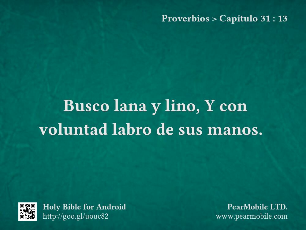 Proverbios, Capítulo 31:13